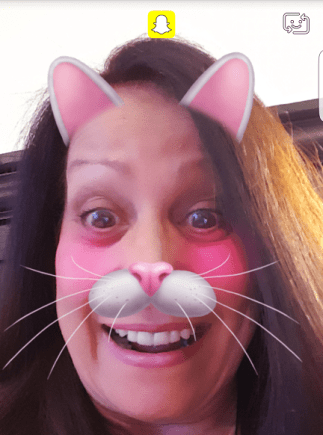 image of gramma using snapchat filter