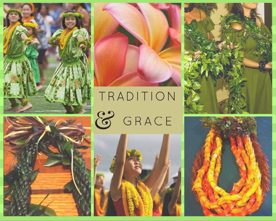 image collage of leis